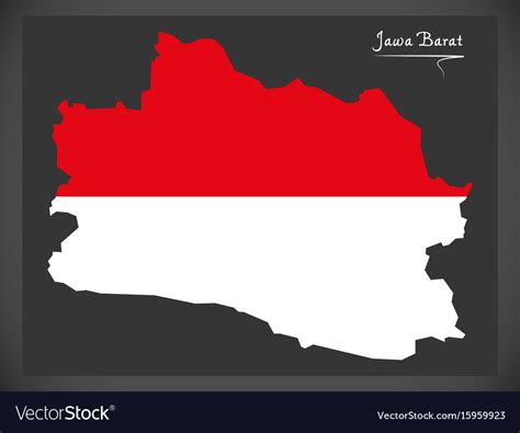 Jawa Barat Indonesia Map With Indonesian National Vector Image