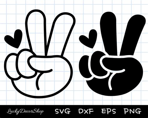 Peace Hand Sign Svg File For Cricut And Silhouette Peace Clipart My