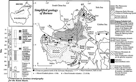 simplified geological and tectonic map of borneo based on references download scientific