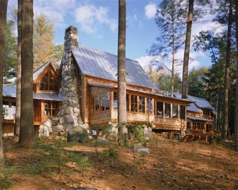 1 cedar lane portage, maine united states. by Whitten Architects, love that fireplace | Rustic cabin ...
