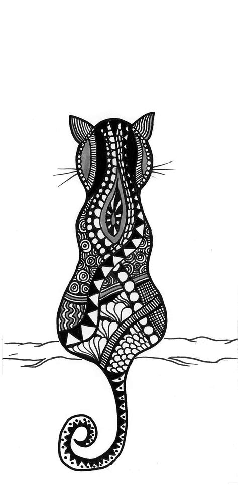 Zentangle Pets Cats Zentangle Drawings Zentangle Art Zentangle Artwork