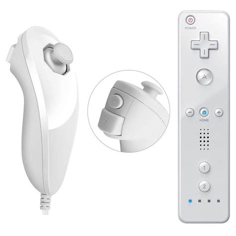 Remote Wiimote Nunchuck Controller Set Combo For Nintendo Wii Game