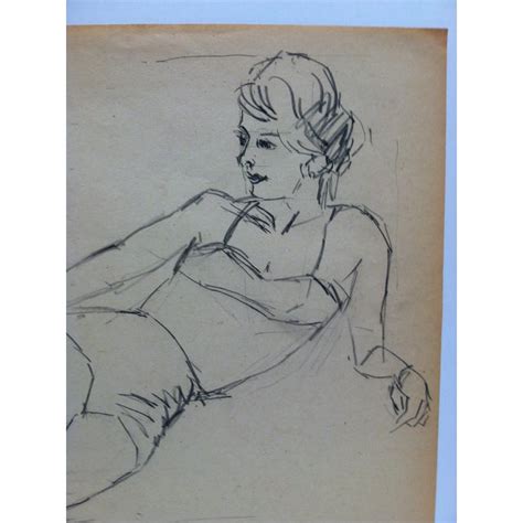 1965 Vintage Tom Sturges Jr Laying In Lingerie Original Drawing Chairish