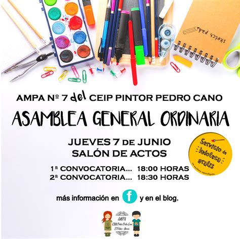 Ampa Del Cbm Pintor Pedro Cano Del Palmar Asamblea General Socios 7 De