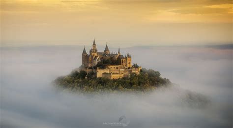 Castle Hohenzollern The Castel Hohenzollern Over The Fog Landscape