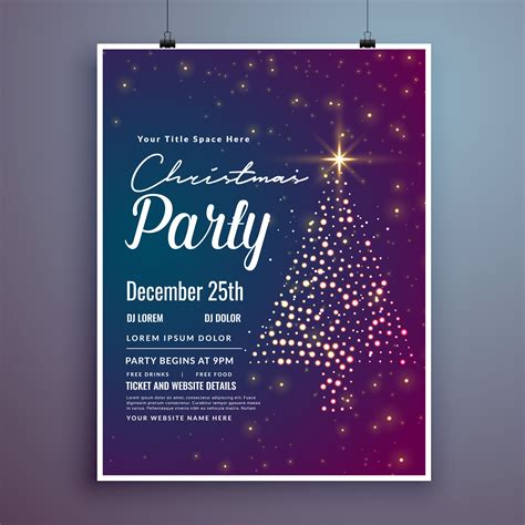 christmas invitation party card template design