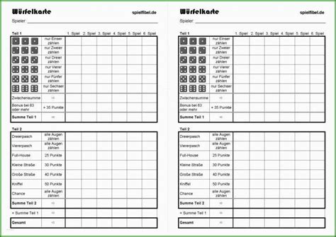 Kniffel Vorlage / KNIFFEL ZETTEL PDF / Kniffel ist ein würfelspiel, das