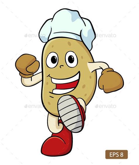 Vector Illustration Of A Potato Character Wearing A Chefs Hat Graphic