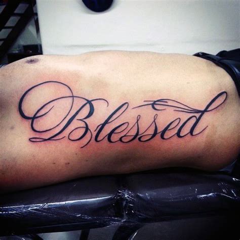 60 Blessed Tattoos For Men Biblical Lettering Design Ideas Tatuajes
