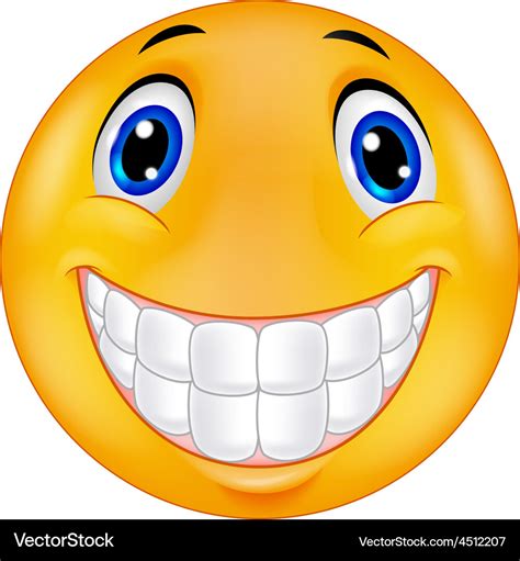 Happy Face Emoji Smiling Emoji With Teeth Free Vector Download