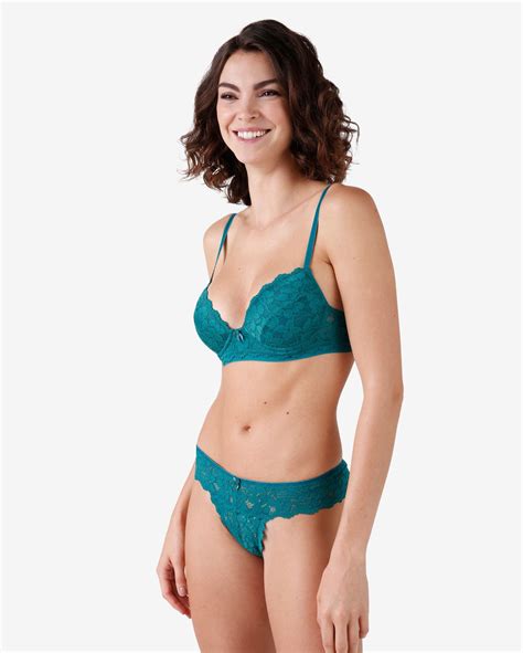 Riachuelo Sutiã Meia Taça Lilly Renda com LYCRA Lilly Verde Jade