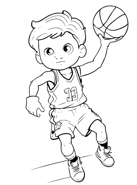Premium Vector Hoops And Happiness Coloring Page Of Child Playing