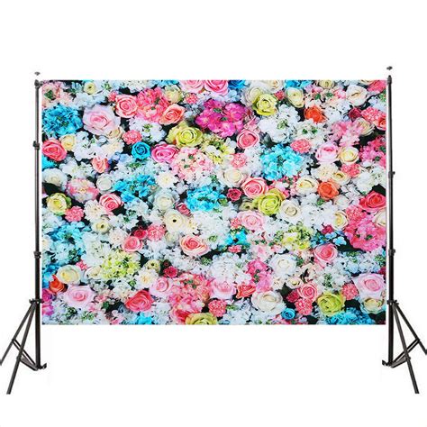3x5ft 5x7ft Vinyl Pink Blue Rose Wall Photography Backdrop Background