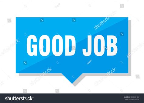 Good Job Blue Square Price Tag Stock Vector Royalty Free 1098632186