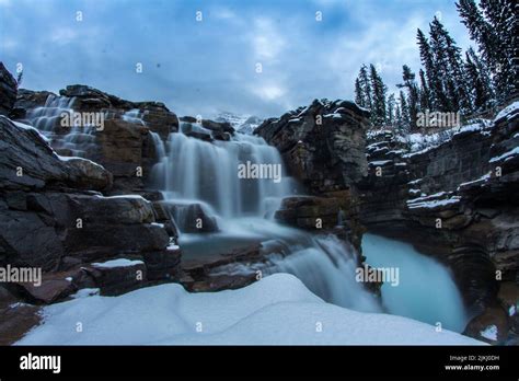 A Beautiful Athabasca Falls A Waterfall In Jasper National Park On The