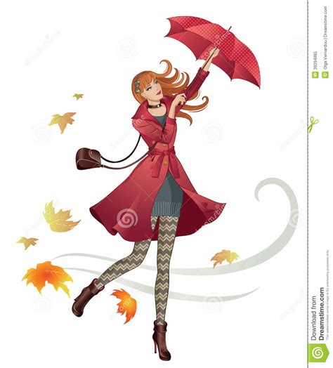 Autumn Fashion Girl Stock Vector Illustration Of