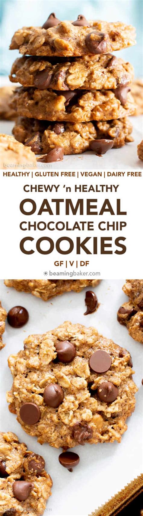 Easy Healthy Oatmeal Chocolate Chip Cookies Recipe Beaming Baker