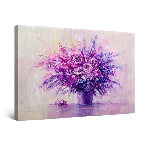 Startonight Canvas Wall Art Abstract Sensual Purple Roses Painting