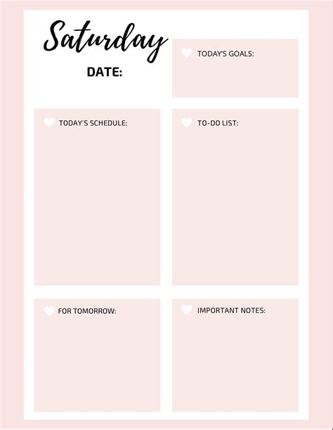 Weekend Daily Planner Template Organizer Productive Planner Etsy