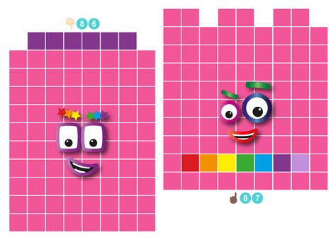 Numberblocks Face Stickers 80 89 Instant Download Pdf Png Etsy India