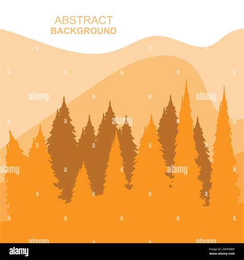Abstract Forest Mountains Vector Illustration Background Design Stock