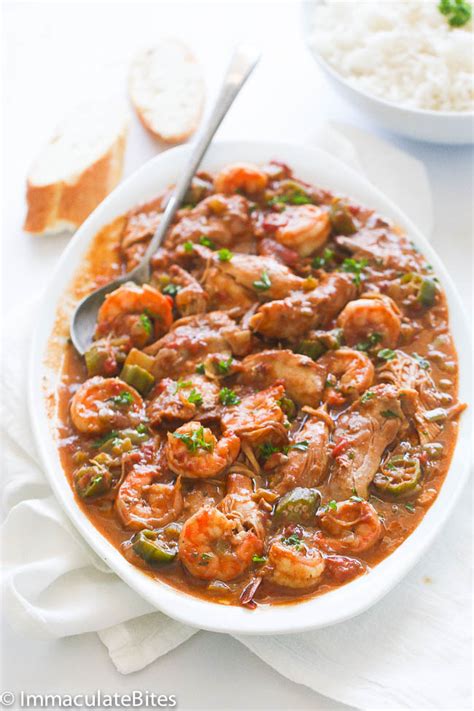 Lower the heat to simmer and add the gumbo and king crab. Chicken Shrimp & Sausage Gumbo - Immaculate Bites