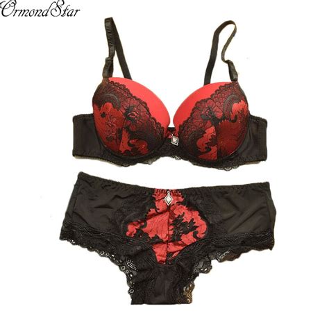 sexy intimates set women plus size bra sets embroidered lace thong bras and panty set b c 34 36