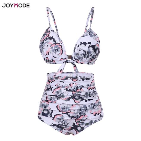 Joymode Retro Bikini Sexy Two Piece Swimsuit Women High Waist Swimwear