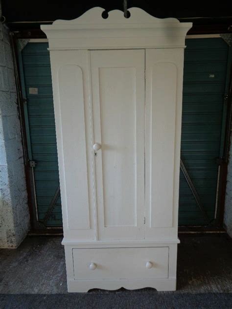 1 shelf, 1 clothing rod, 1 drawer, 1 lock included. VINTAGE PINE WARDROBE PAINTED WHITE | in Kings Lynn, Norfolk | Gumtree