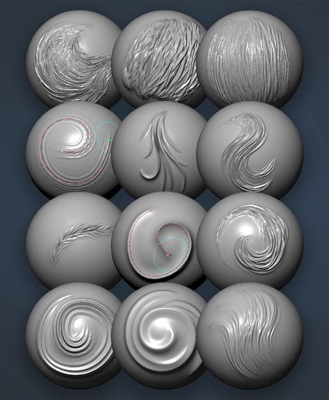 Zbrush Sculpting Hair Brushes Pack Zbrush Guides In 2020 Hair Brush