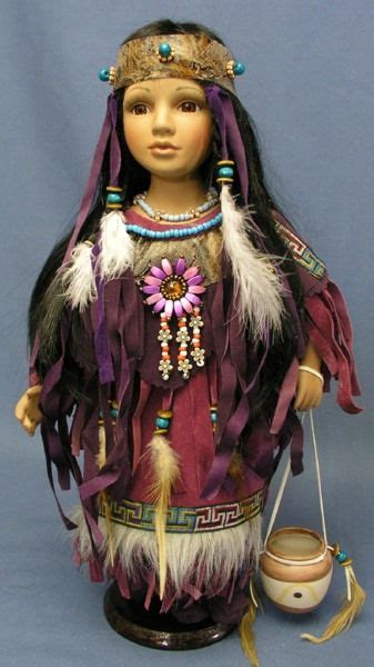indian porcelain doll rec d as a t from trip to cherokee indian dolls native american