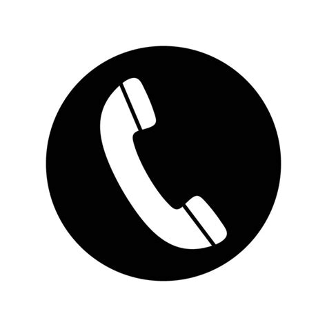 Phone Icon Black White Telephone Symbol Vector Illustration — Stock