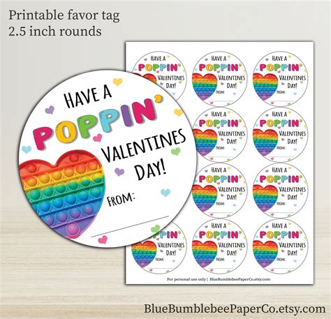 Have A Poppin Valentines Day Printable T Tags 25inch Round