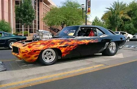 Flaming Camaro Hot Rods Cars Muscle Camaro Chevy Muscle Cars