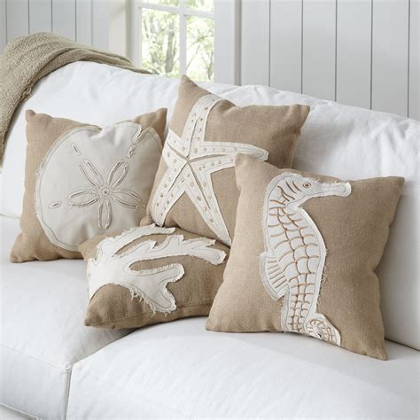 Sand Dollar Jute Pillow Cover Joss Main Beach Theme Pillows Starfish Pillow Coastal Pillows