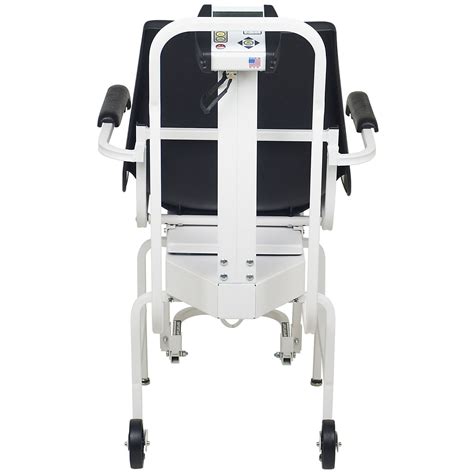 A chair scale is a wheelchair with an integrated weighing scale. Detecto Digital Chair Scale with Lift-Away Arms & Footrest