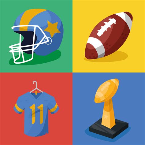 four american football icons 5406831 Vector Art at Vecteezy