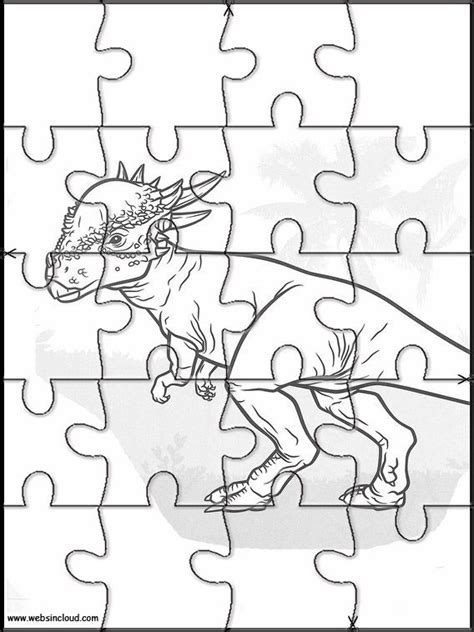 A Dinosaur Puzzle With Pieces Missing From It
