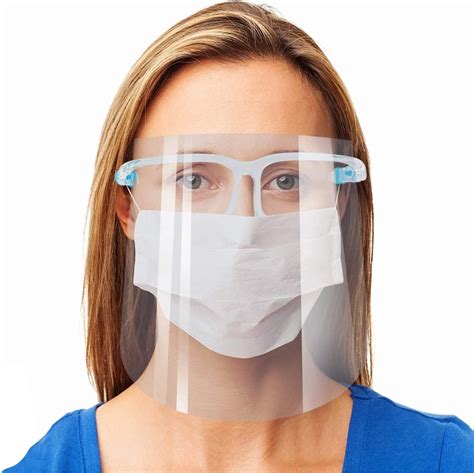Tcp Global Salon World Safety Face Shields With Glasses Frames Pack Of 10 Ultra Clear Protective
