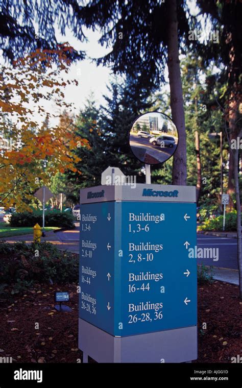 Building Directory On Street Corner At The Microsoft Corporation Campus
