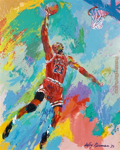 Leroy Neiman Michael Jordan Art Painting Anysize Off