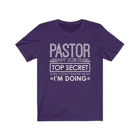 Funny Pastor Shirt Top Secret Pastor Tee Pastor T Men Etsy