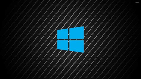 Windows 10 Simple Blue Logo On Metal Wallpaper Computer Wallpapers