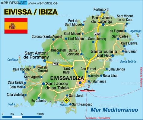 Travel Map Of Ibiza Spain Ibiza Map Ibiza Map