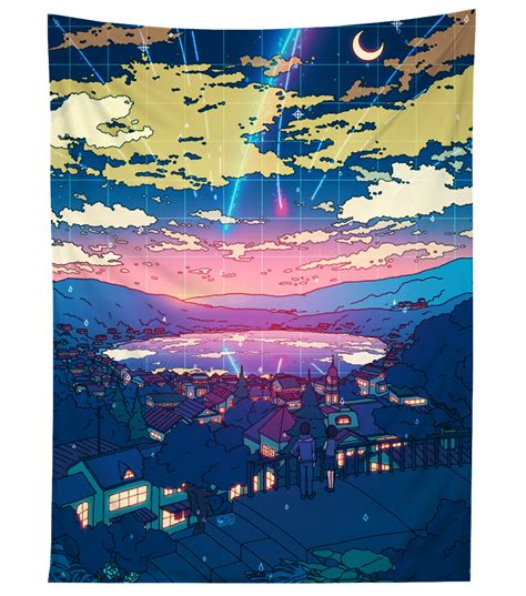 Comet Rain Tapestry In 2021 Anime Wallpaper Live Anime Scenery