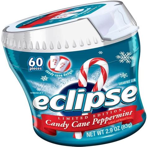 Eclipse Candy Cane Peppermint Sugar Free Gum Bubble Gum