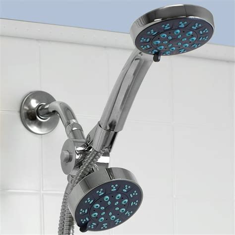 Pure Paradise 3 75 In Fixed And Handheld Shower Head 5 Function Dual Shower Massager With 5 Ft