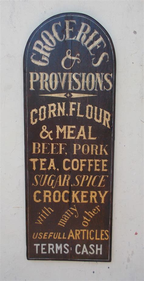 Groceries And Provisions Vintage Advertising Signs Vintage Store