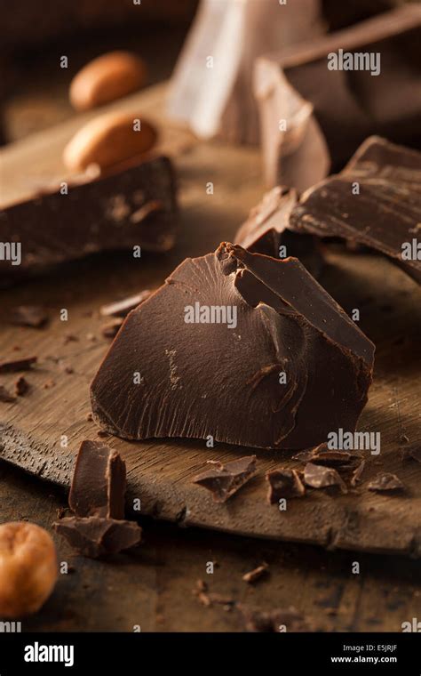 Organic Dark Chocolate Chunks Ready For Baking Stock Photo Alamy