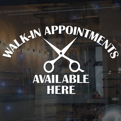 SMALL Walk in Appointments Available Here Window Door Barber Hair Salon